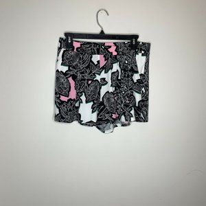NWT Express Womens S Black/White/Green/Pink Floral